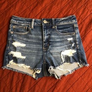 AE Distressed Hi Rise Shorties